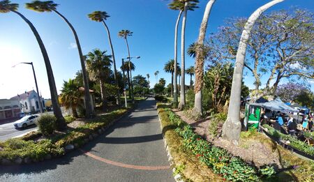 Napier, New Zealand, 1st of Jan 2020, view along the beach & the town centre of Napier in New...