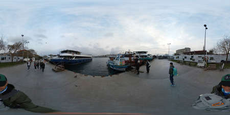 Istanbul, Turkey, 2nd of Feb 2020, tourists on a private bosphorus cruise in Istanbul, Turkey