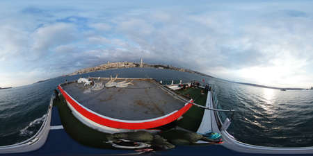 Istanbul, Turkey, 2nd of Feb 2020, tourists on a private bosphorus cruise in Istanbul, Turkey