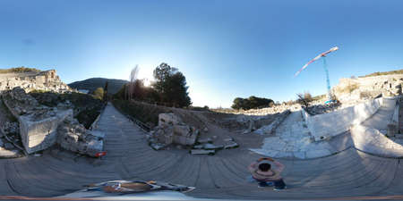 Ephesus, Turkey, 2nd of Feb 2020, daybreak at Dardanel Straits, ferry to Istanbulのeditorial素材