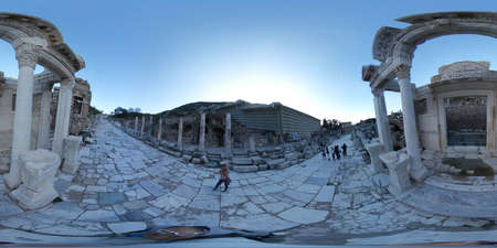 Ephesus, Turkey, 2nd of Feb 2020, daybreak at Dardanel Straits, ferry to Istanbulのeditorial素材