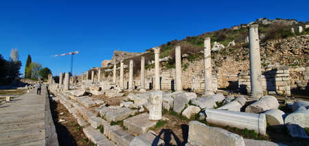 Ephesus, Turkey, 2nd of Feb 2020, Arcadian way, Library of Celsus and amphitheatre at  Ephesus, Turkeyのeditorial素材
