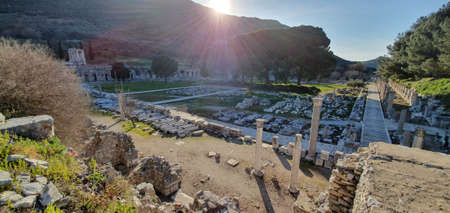 Ephesus, Turkey, 2nd of Feb 2020, Arcadian way, Library of Celsus and amphitheatre at  Ephesus, Turkeyのeditorial素材
