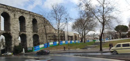 Istanbul, Turkey, 2nd of Feb 2020, buildings and souvenirs sold along the streets of istanbulのeditorial素材
