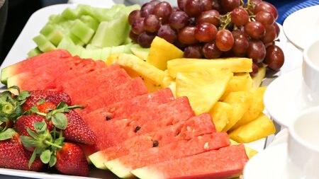 Different variety of fruit platterの写真素材