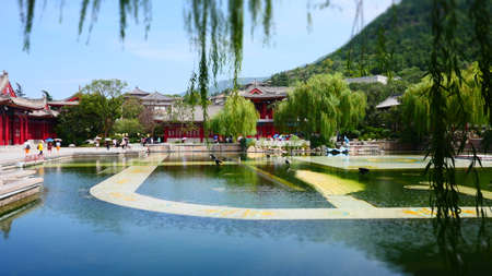 XiAn, China, 1st of Jan 2020, China great Tang Dynasty HuaQing Mall in Xianのeditorial素材