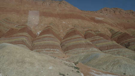 ZhangYe, China, 1st of Jan 2020,  ZhangYe Rainbow Mountain, Danxia is a unique type of petrographic geomorphology found in China.のeditorial素材