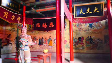 JiaYu, China, 1st of Jan 2020,  weapons used in ancient times and historical war heros found in...
