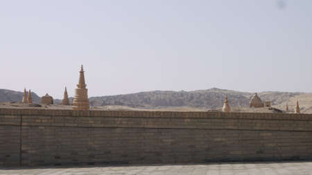 Dunhuang, China, 1st of Jan 2020,  shot of the Thousand Buddha Grottoes or Mogao caves in China