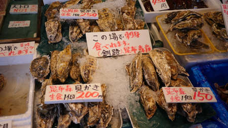 Sapporo, Japan, 1st of Jan 2020, Nijo seafood Market known for its huge range of freshly caught raw produce & its dining stalls.のeditorial素材