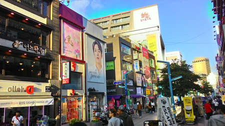 Busan, South Korea, 1st of Jan 2020, Gukje market is a busy shopping street for touristのeditorial素材