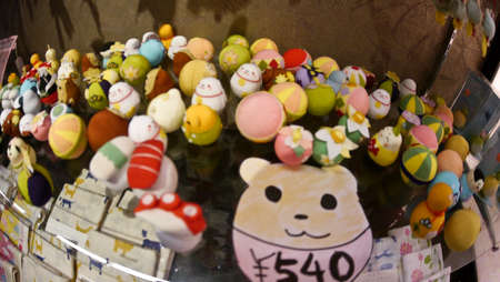 Nara, Japan, 1st Jan 2020, cute and creative gifts, souvenir, toys, food found along the walking street of Naraのeditorial素材