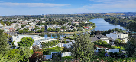 Shots from the top of Durie Hill Elevator Tower in Whanganui, New Zealandの写真素材
