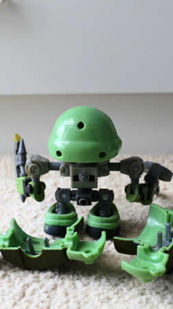 Japanese mechanized action figurines robots and human droidsのeditorial素材