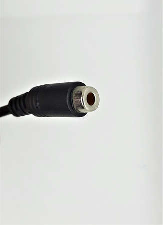 3.5mm micro jack and RCA cable for audio data transmissionの写真素材