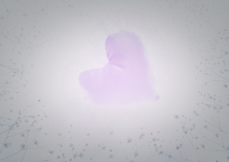 Heart made of flowers on a white background. Valentine's Day.の写真素材