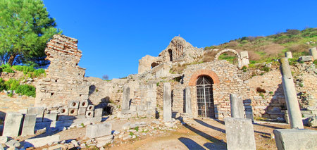 Ancient city ruins and historical structures found at the Ephesus Archaeological Site