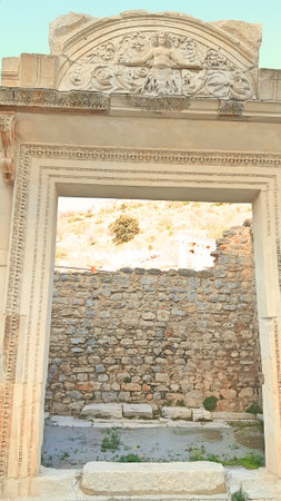 Temple of Hadrain in the ancient Turkey city found at the Ephesus Archaeological Site