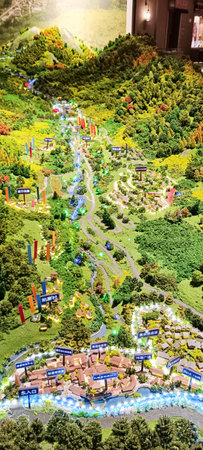 3D model of Jiuzhai valley which is a nature reserve and national park located in the north of...
