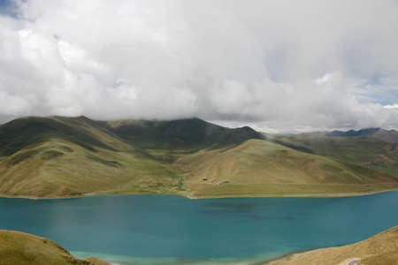 Yamdrok Lake in Tibetの写真素材