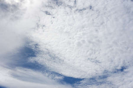 White clouds on blue sky