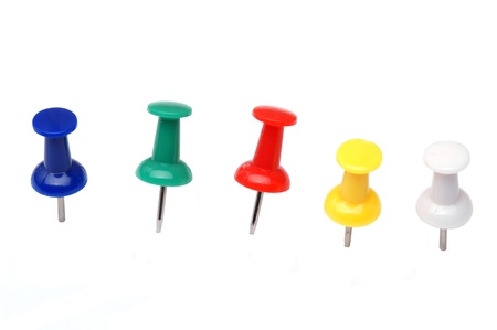 Drawing pins on white background