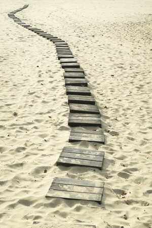 Wooden path to the seaの写真素材