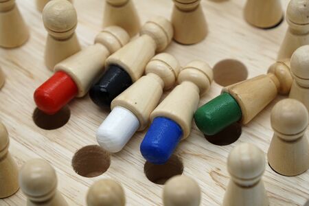 Wooden memory chess stickの写真素材