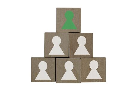 Wooden blocks on white background, concept of business successの写真素材