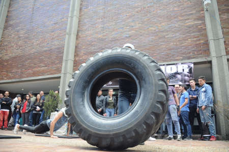 Tractor pull in the foreground