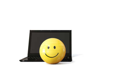 Notebook and smileyの写真素材