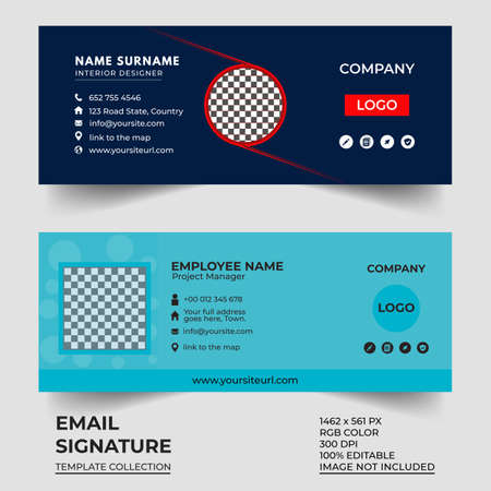Email Signature template for your business, corporate, branding, company. Fully editable and 300 DPIのイラスト素材