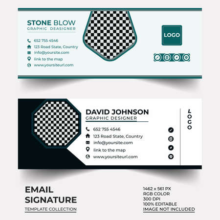 Email Signature template for your business, corporate, branding, company. Fully editable and 300 DPIのイラスト素材