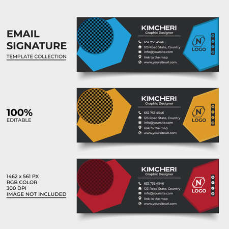 Email Signature template for your business, corporate, branding, company. Fully editable and 300 DPIのイラスト素材