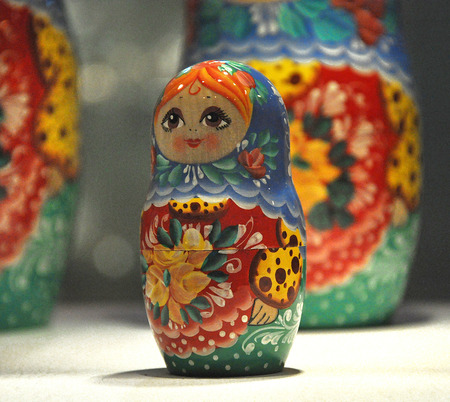 Russian nesting doll in a shop windowの写真素材
