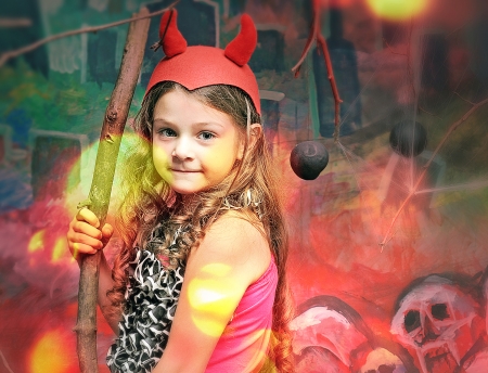 little girl in a suit feature at the festivalの写真素材