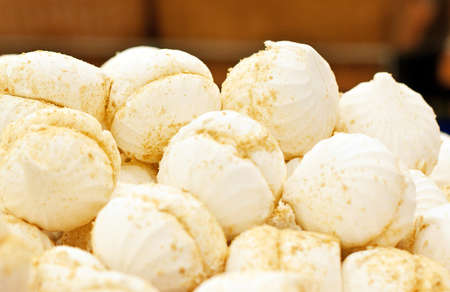 white marshmallows in sprinklesの写真素材
