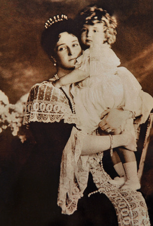 Empress Alexandra Feodorovna with younger daughter