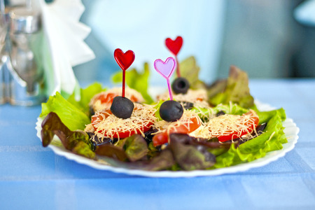 caponata with tomatoes and olivesの写真素材