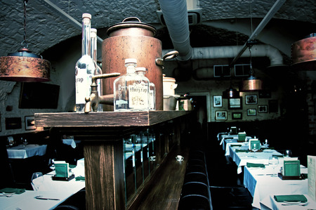 St. Petersburg, Russia, January 2014: Stroganoff Steak House - interiorのeditorial素材