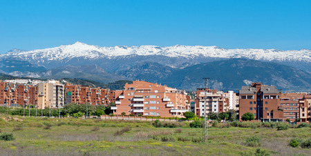 neighborhood of Granada, Spain, Sierra Nevada mountainの写真素材