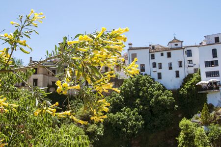 Old town of Ronda on a hill in the region of Andalusia Spain, Malagaの写真素材