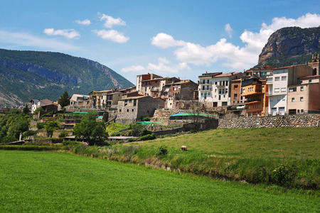 Village in Spain, Pueblo Organyaの写真素材