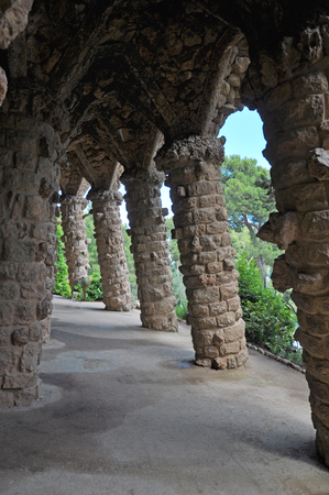 Stone Gallery Park Guellの写真素材
