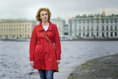 portrait of a young woman in St. Petersburgの写真素材