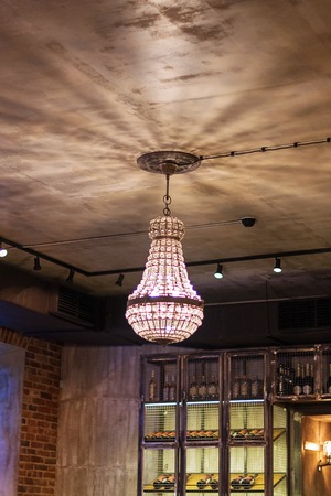 Decoration Chandelier on the hall ceilingの写真素材