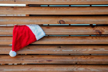 Merry Christmas and happy New year background with Santa Claus hat.の写真素材