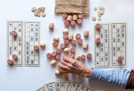 Lotto Family Board Game. Play at home on a cold winter day or in a new pandemic environment.の写真素材