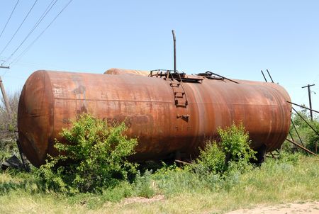 The old railway tank worth on the ground.の写真素材