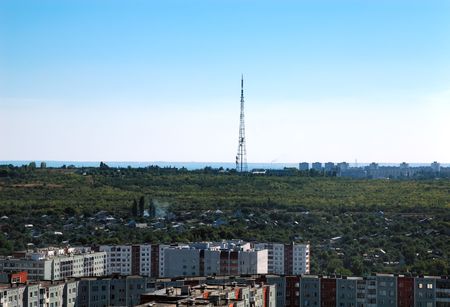 Russia kind on the city of Volgograd from heightの写真素材